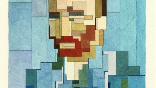 Watercolor Pixel Art Portraits Remix Pop Culture & Classic Paintings