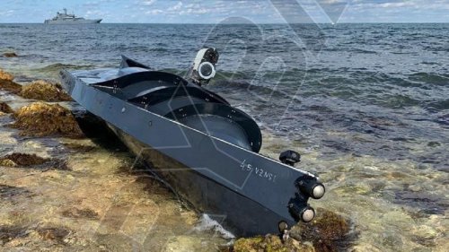 Mysterious Sea Drone Surfaces in Crimea
