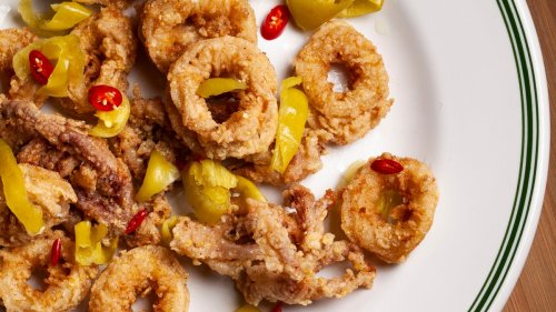 Fried Calamari with Pepperoncini and Chilies Recipe