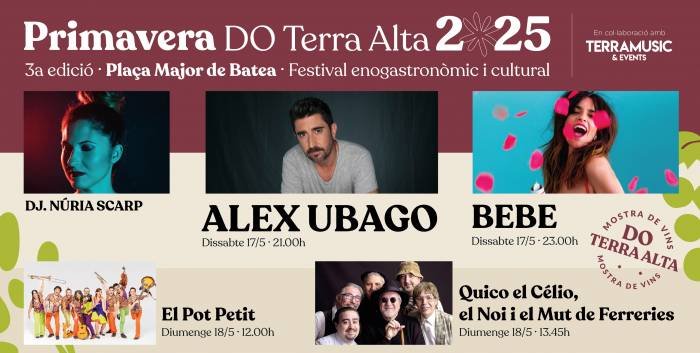 La Primavera DO Terra Alta celebra su tercera edición con vinos, gastronomía y música en el sur de Cataluña