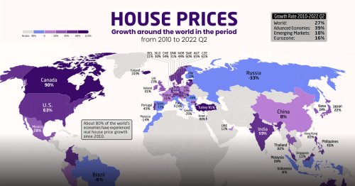 Mapped: How Global Housing Prices Have Changed Since 2010