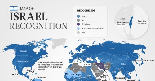 Mapped: Recognition of Israel by Country