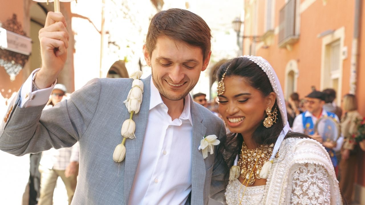 The Bride Wore A White Lehenga For Her India-Meets-Italy Wedding In Sicily