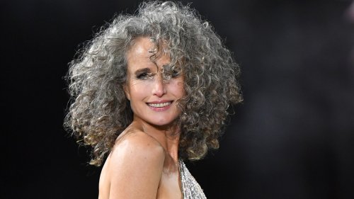 Andie MacDowell’s Natural Grey Curls Shine On The Runway In Paris