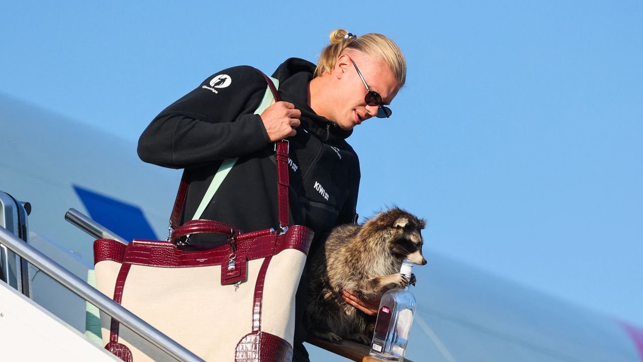 Erling Haaland Brings a Brand New Bag—and a Taxidermied Raccoon—Home to Norway