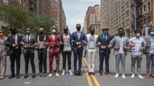 In Harlem, a Group of Black Men Pays Their Respects to George Floyd in Impeccable Style