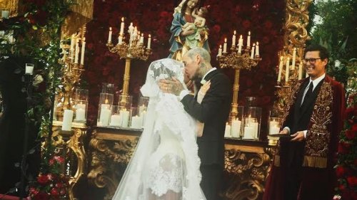 Kourtney Kardashian Wears a Corseted Dolce & Gabbana Dress to Wed Travis Barker in Italy