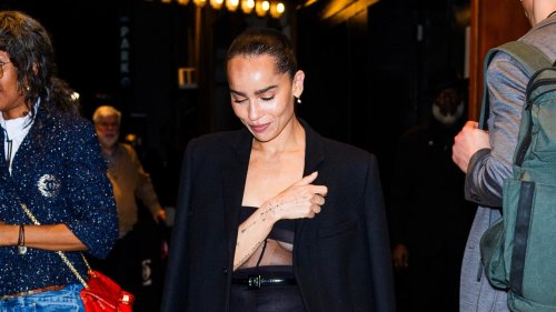 Zoë Kravitz Nails All-Black—and Sheer!—Dressing