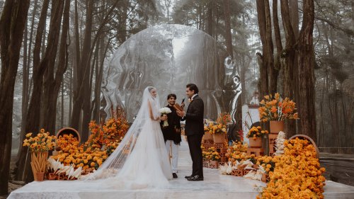 The Bride Wore Vera Wang for Her Wedding at a 400-Year-Old Monastery in the Forest Outside Mexico City