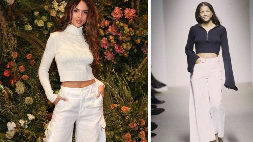 Eiza González confirmó que los pantalones palazzo color blanco de los 90 vuelven en 2025