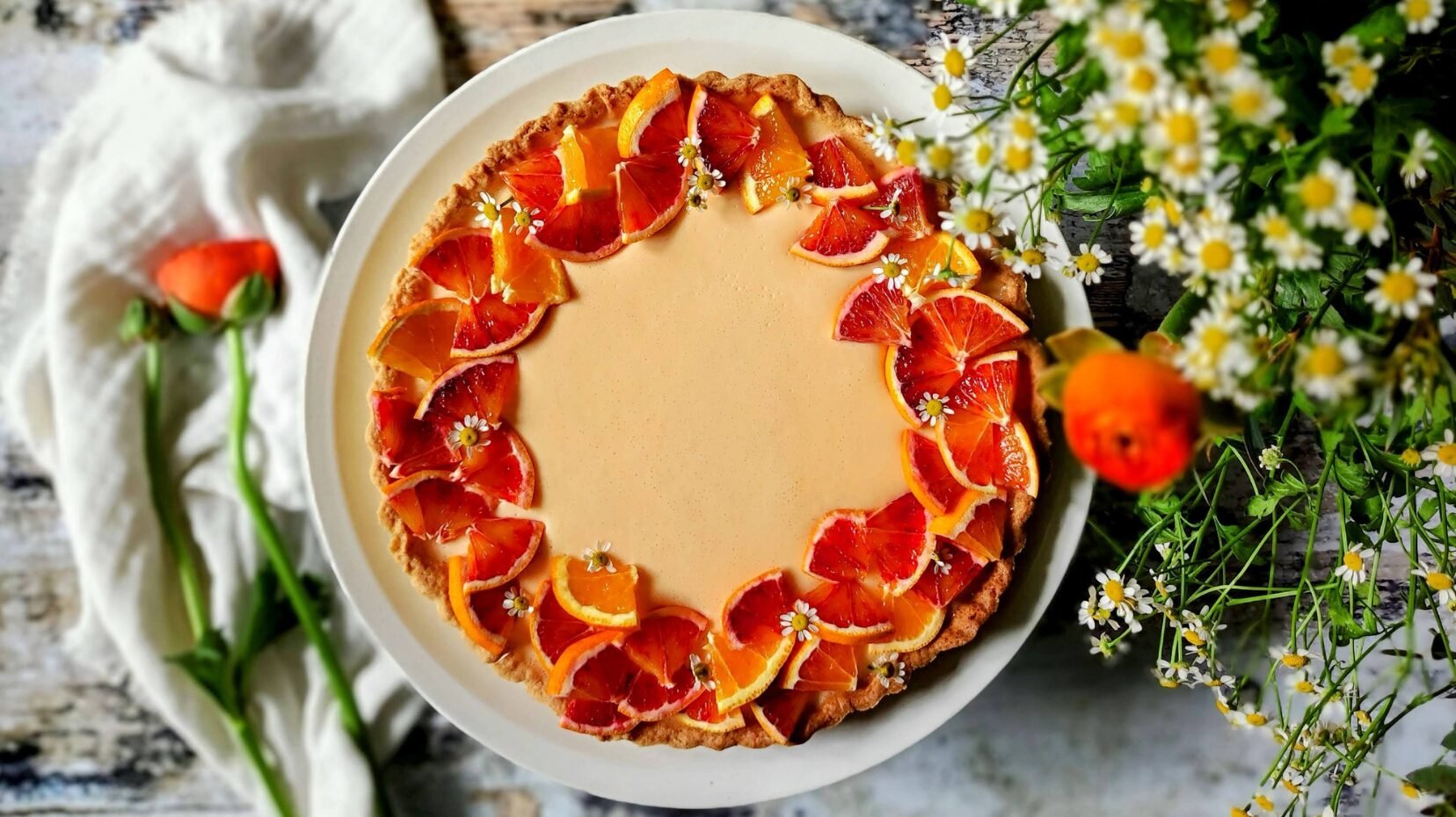 Cremige Blutorangen-Tarte zum Frühlingsanfang
