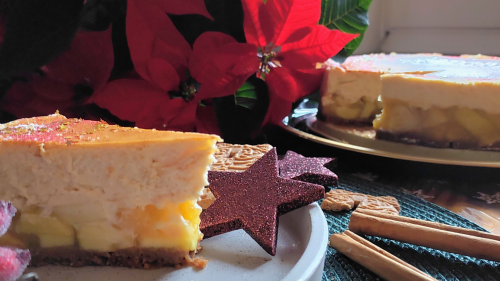 Apfel-Spekulatius-Cheesecake – Weihnachtlicher Käsekuchen | volkermampft