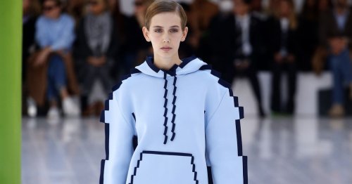 Pixelated clothing at Paris Fashion Week is metaverse fashion flipped on its head