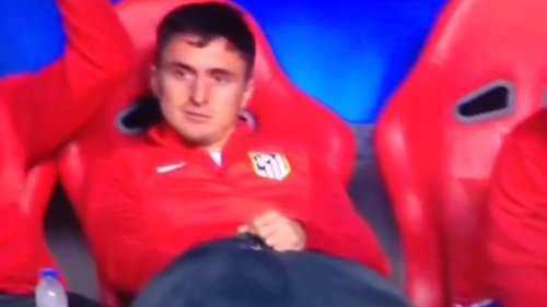 Rodriguez plays with himself on the Atletico bench