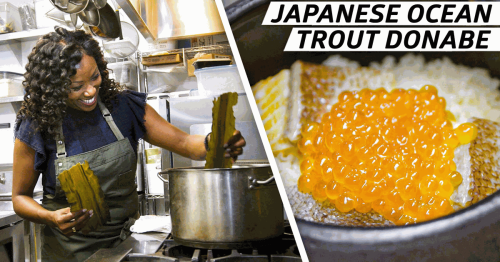 How LA’s N/Soto Assembles Its Trout and Ikura Donabe Dish