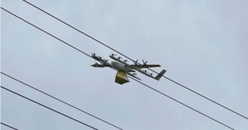 Food delivery drone lands on power lines resulting in power outage for thousands