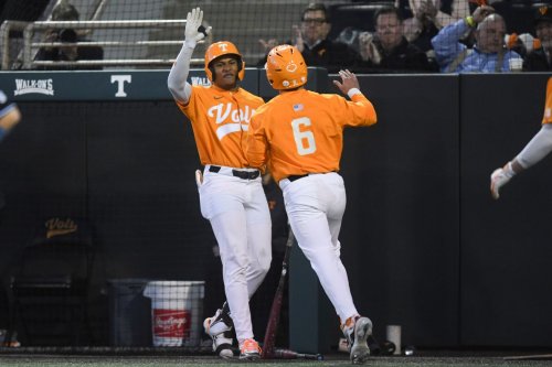 Vols’ offense explodes for 18 runs in fourth, fifth, six innings, takes game two from Albany 21-6