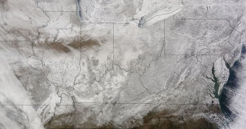 NASA satellite image shows the frozen wasteland that currently is the United States