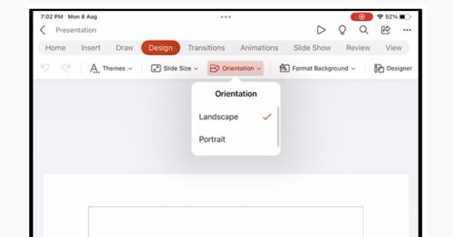 Microsoft PowerPoint for iOS now has portrait mode