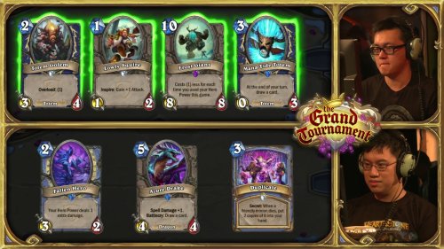 Watch a Hearthstone match with cards from the Grand Tournament expansion