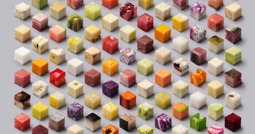 Cubes of fruits, vegetables, and meats will make you see food in a new light