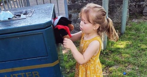 Mum photos little girl binning favourite toy after it's smashed by yobs