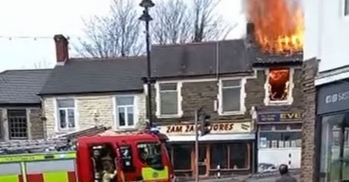 Live updates as building goes up in flames in Blackwood town centre