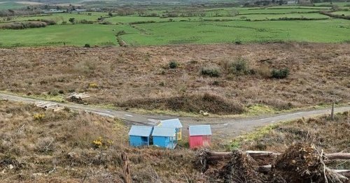 The brightly-coloured beach huts hidden away in the Welsh countryside
