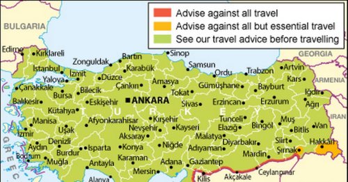 The latest Foreign Office travel advice issued for anyone travelling to Turkey, Greece or Spain