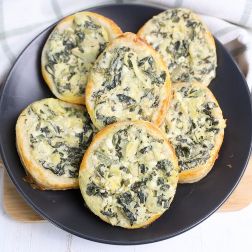 Spinach Artichoke Puff Pastry Eggs