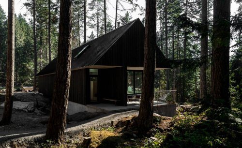 This forest retreat in British Columbia offers architectural shelter