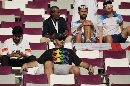 Rainbow-wearing soccer fans confronted at Qatar World Cup