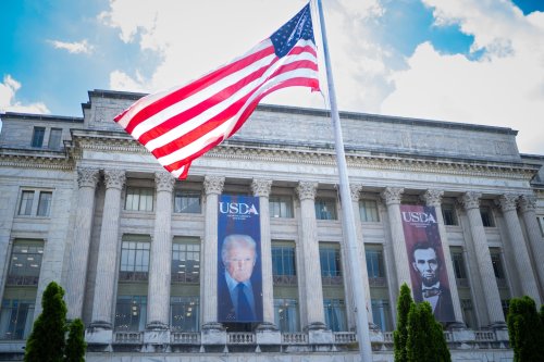 A giant Trump photo overlooks the National Mall. Not everyone is pleased.