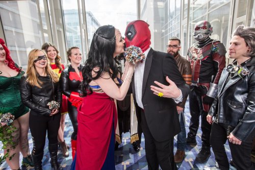 The ultimate fantasy wedding: Wonder Woman weds Deadpool at Awesome Con