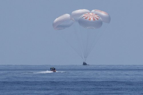 NASA astronauts aboard SpaceX’s Crew Dragon capsule splash down in the Gulf of Mexico