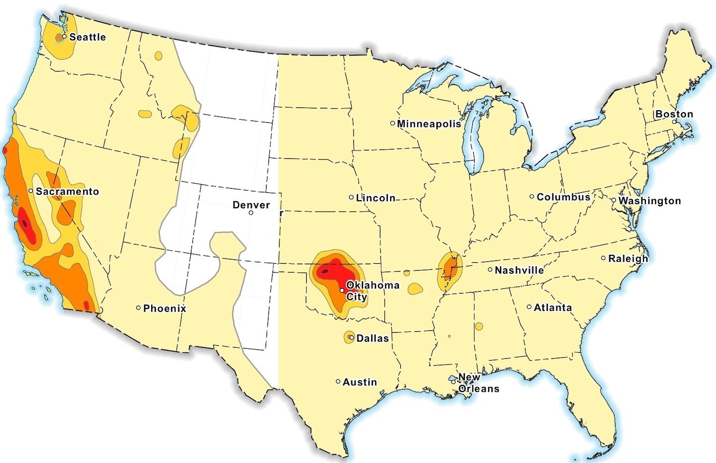 7 million Americans at risk of man-made earthquakes, USGS says
