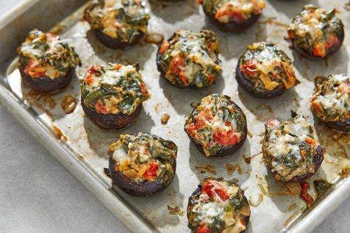 Spinach and cheese stuffed mushrooms make buzzworthy party fare
