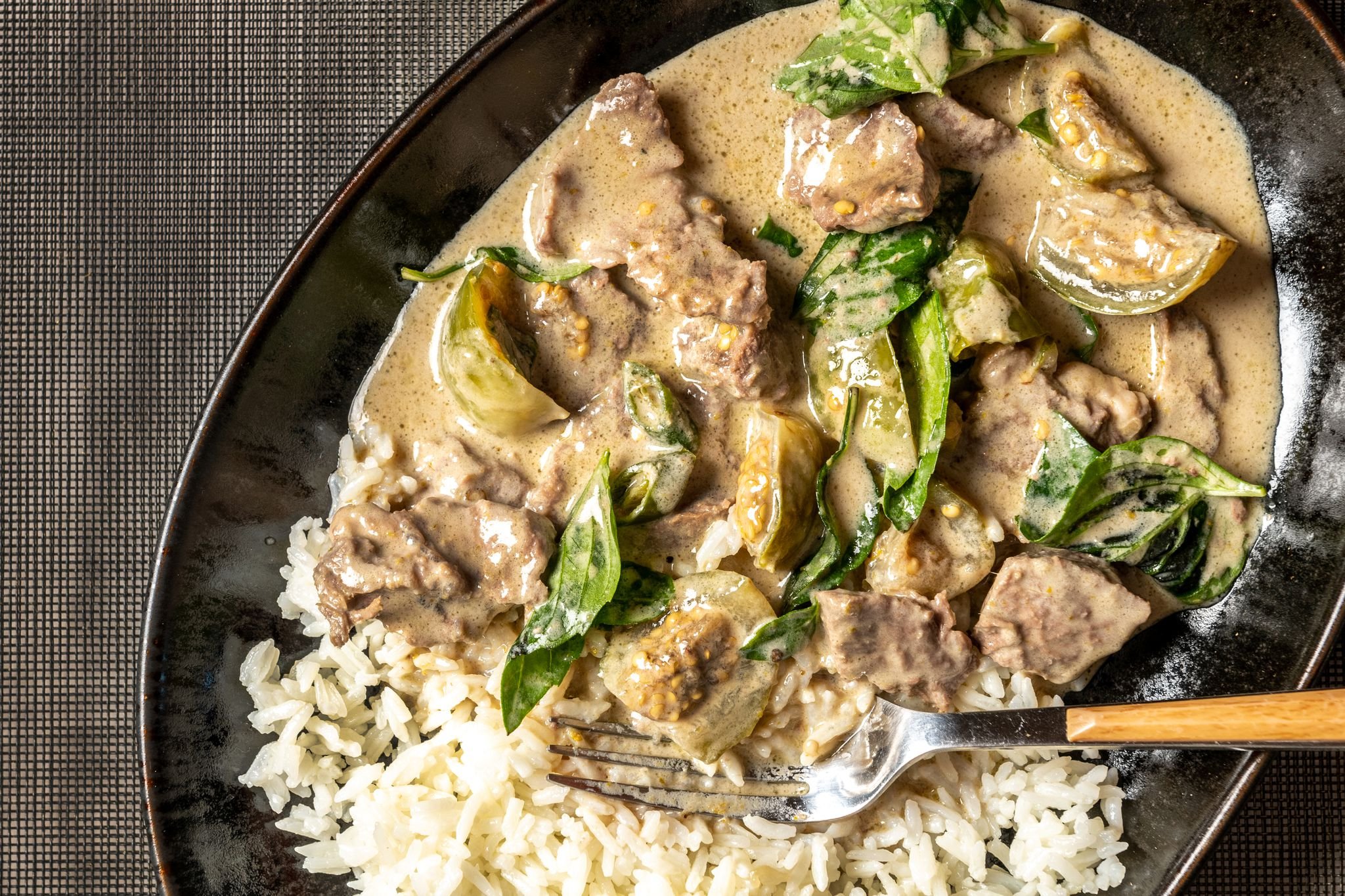This Thai green curry with beef is all about the sauce