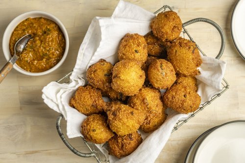 These hush puppies are crispy on the outside and fluffy in the middle