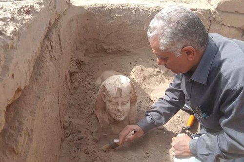 ‘Magnificent’ smiling sphinx of Roman emperor found at ancient Egypt site
