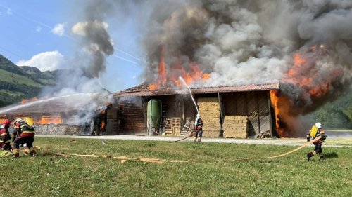 Stall auf Bauernhof in Albeuve FR bei Vollbrand zerstört