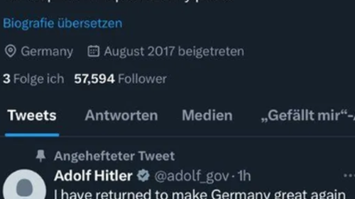 Adolf Hitler hat jetzt ein offizielles Konto auf X – das steckt dahinter