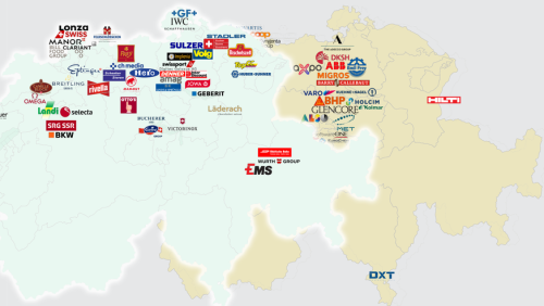 So verteilen sich die grössten Firmen in der Schweiz – das Muster ist deutlich