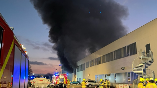 Großbrand im Industriegebiet in Werl