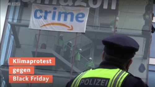 Greenpeace-Protestaktion gegen "Black Friday" bei Amazon