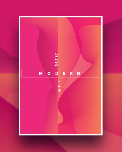 Four Poster Templates Consisting of Colorful Abstract Graphics and Typography