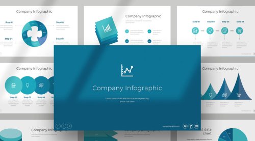 Company Presentation Template with Stylish Infographics