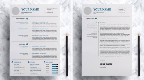 A Well-Structured Resume & Cover Letter Template for Adobe Photoshop