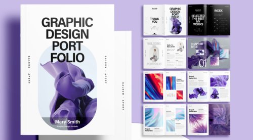 Minimal Graphic Design Portfolio Template for Adobe InDesign