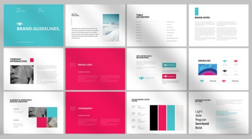 30 Pages Brand Identity Guidelines Brochure Template